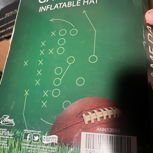 NEW Inflatable game day football hat tailgating display fan costume blow up new - Picture 6 of 12